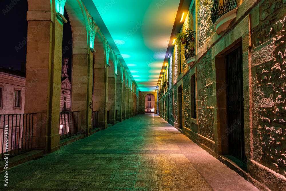 Arcades of old buildings in the medieval city of Vitoria, Basque Country, Spain. Arcades of old buildings in the medieval city of Vitoria, Basque Country, Spain.