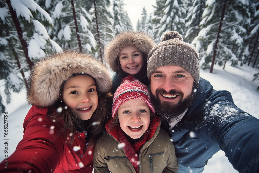 family having fun in the snow family having fun in the snow