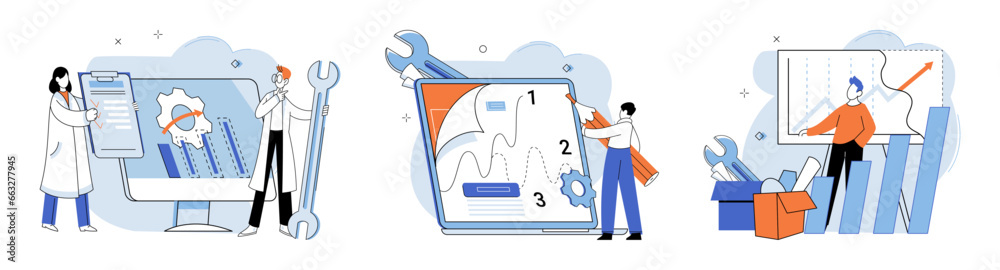 Business development. Vector illustration. Strong management fosters positive workplace culture and morale Finance plays critical role in investment decisions and wealth management Banking Banking Business development. Vector illustration. Strong management fosters positive workplace culture and morale Finance plays critical role in investment decisions and wealth management Banking Banking
