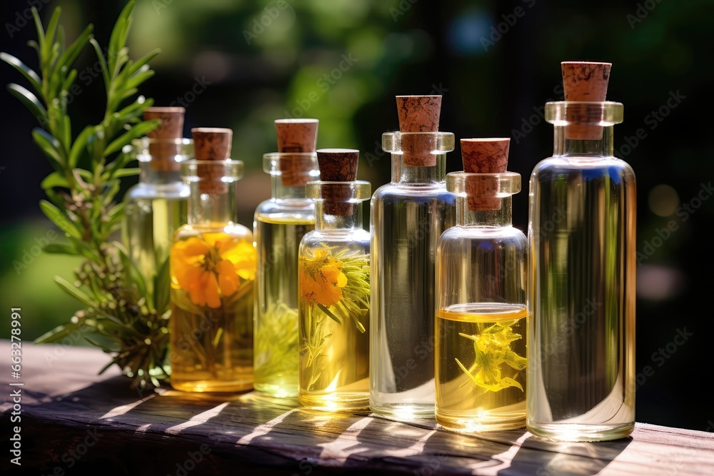 Bottles Containing Essential Oils Bottles Containing Essential Oils