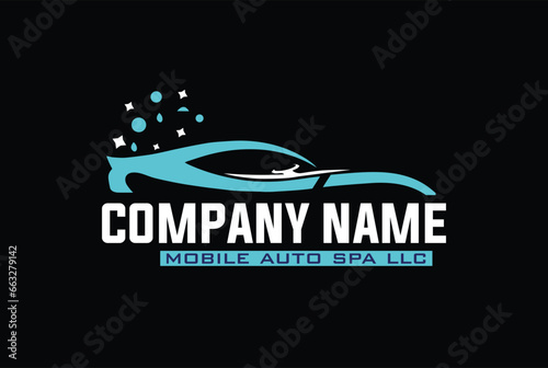 Car wash and auto detailing logo design