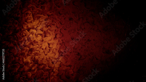 scary grunge red - yellow infernal bio shapes relief - abstract 3D illustration