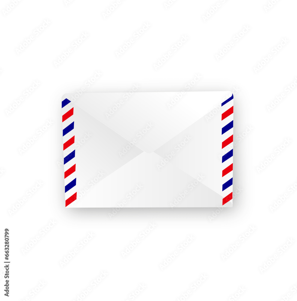 Realistic white envelope in different positions. Folded and unfolded envelope mockup isolated on a white background. Vector Realistic white envelope in different positions. Folded and unfolded envelope mockup isolated on a white background. Vector