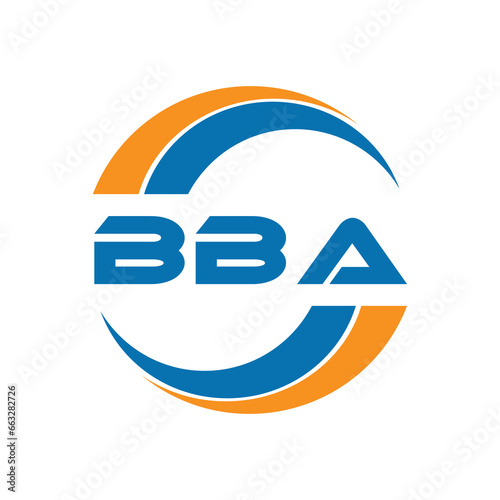 BBA letter logo design on a white background or Monogram logo design for entrepreneur and business.