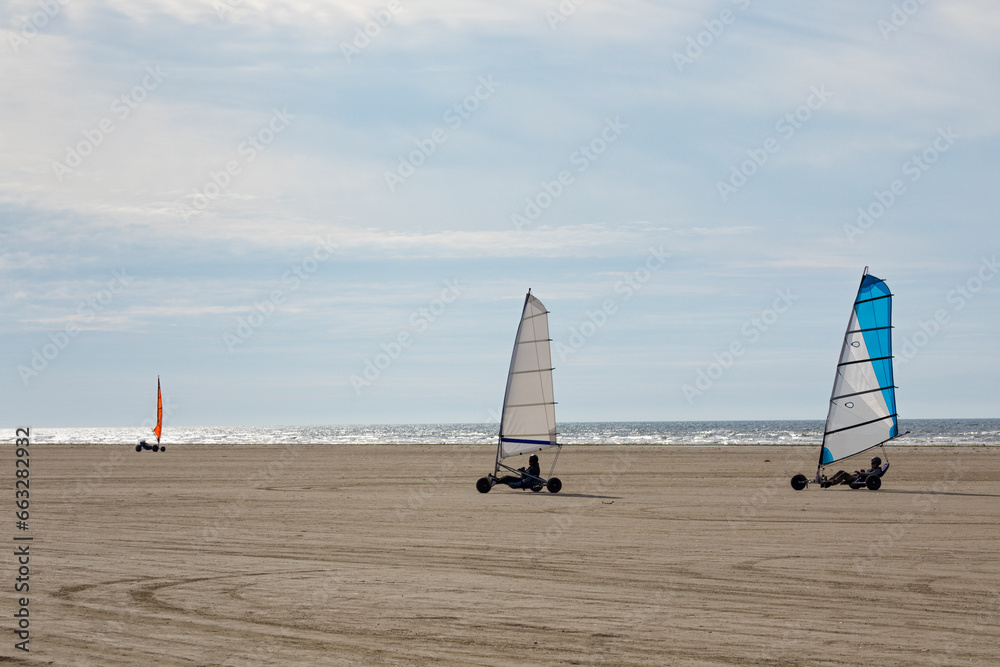 Fototapeta premium Beach sailing at Fanø, Denmark