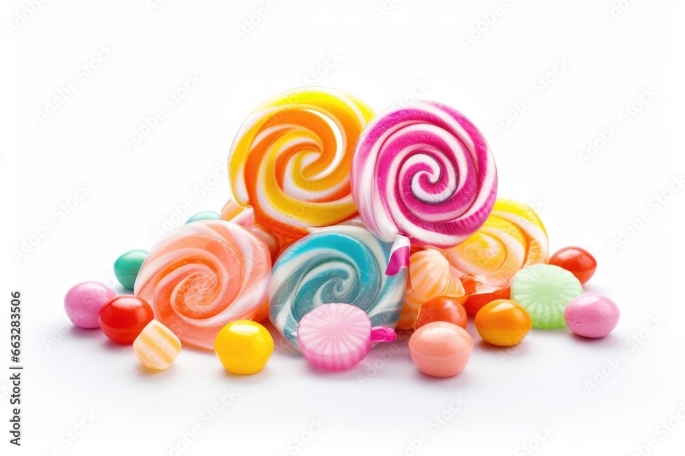 colorful lollipop isolated on white