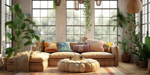 Inspiration for a living room with a design that has a natural, aesthetic feel