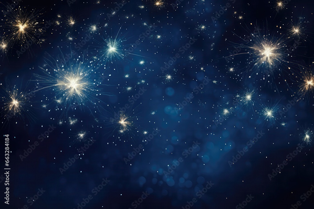Firework Stars Against Dark Blue Backdrop Firework Stars Against Dark Blue Backdrop