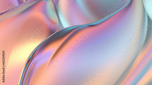 Wavy matte chrome Glass translucent Pastels Vibrant Background, abstract wallpaper iridescent neon holographic gradient. Design visual element for banner, header, poster, cover, soft pop (ID: 663284124)