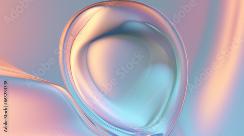 Oval chrome Glass translucent Pastels Vibrant Background, abstract wallpaper iridescent neon holographic gradient. Design visual element for banner, header, poster, cover, soft pop (ID: 663284348)