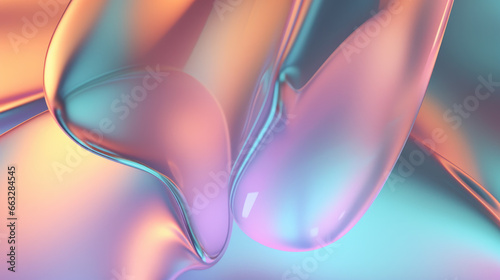 Matte chrome translucent Pastels Vibrant Background, abstract wallpaper iridescent neon holographic gradient. Design visual element for banner, header, poster, cover, soft pop (ID: 663284545)