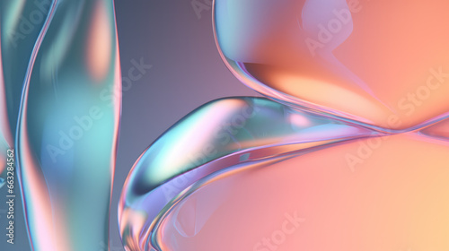 Glass chrome translucent Pastels Vibrant Background, abstract wallpaper iridescent neon holographic gradient. Design visual element for banner, header, poster, cover, soft pop (ID: 663284562)