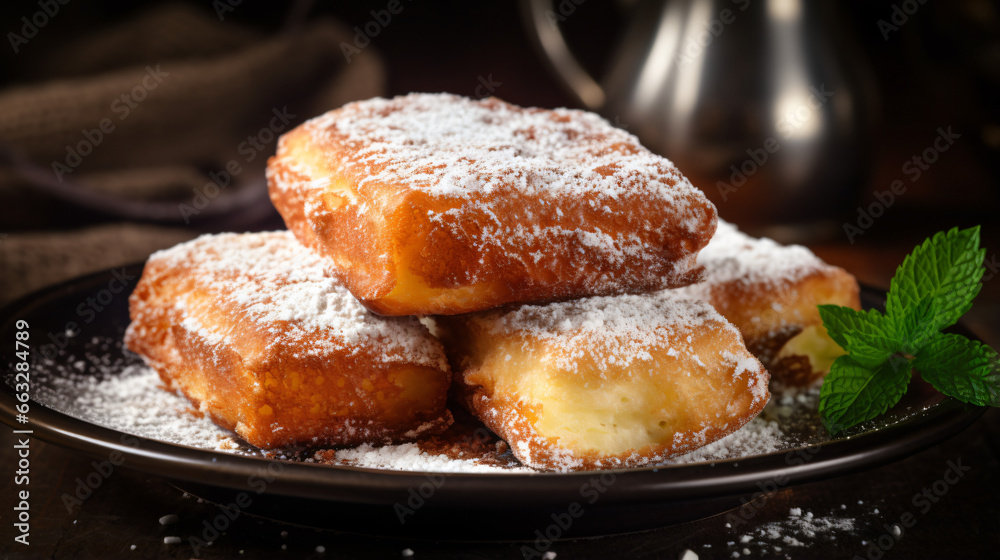 Traditional beignets dessert.