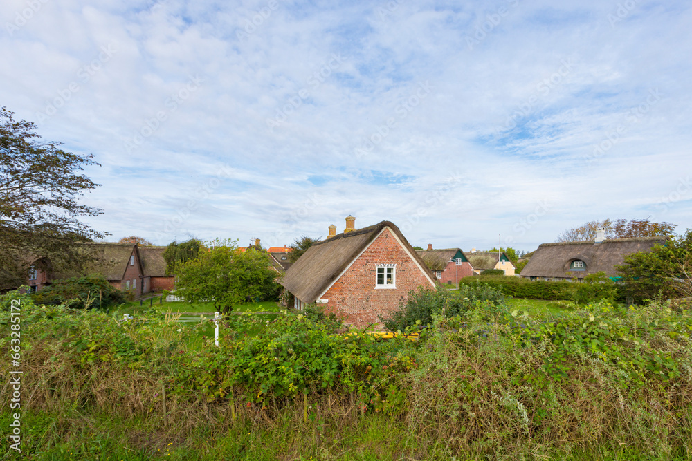 Traditional cottages at Sønderho, Fanø island, Denmark