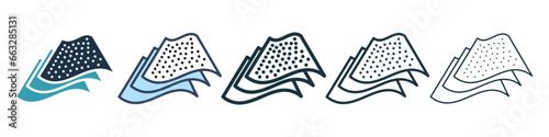 Layer of fabric sign icon set. High breathable diaper layers vector icon for ui designs. photo