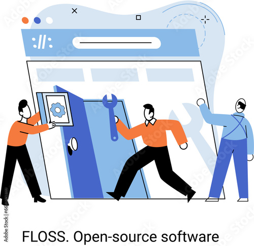 FLOSS. Open source software. Free product anyone can freely redistribute, modify and completely remake, can be improved, modernized thanks to inventions of users. Tiny programming language persons