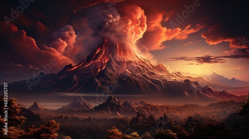 the volcano erupted  photo