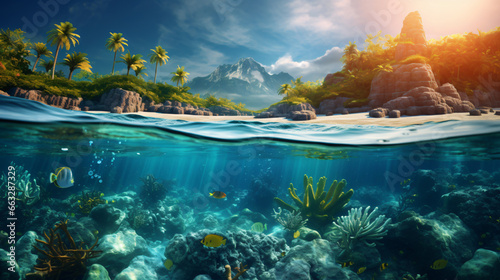 Tropical island underwater © Little