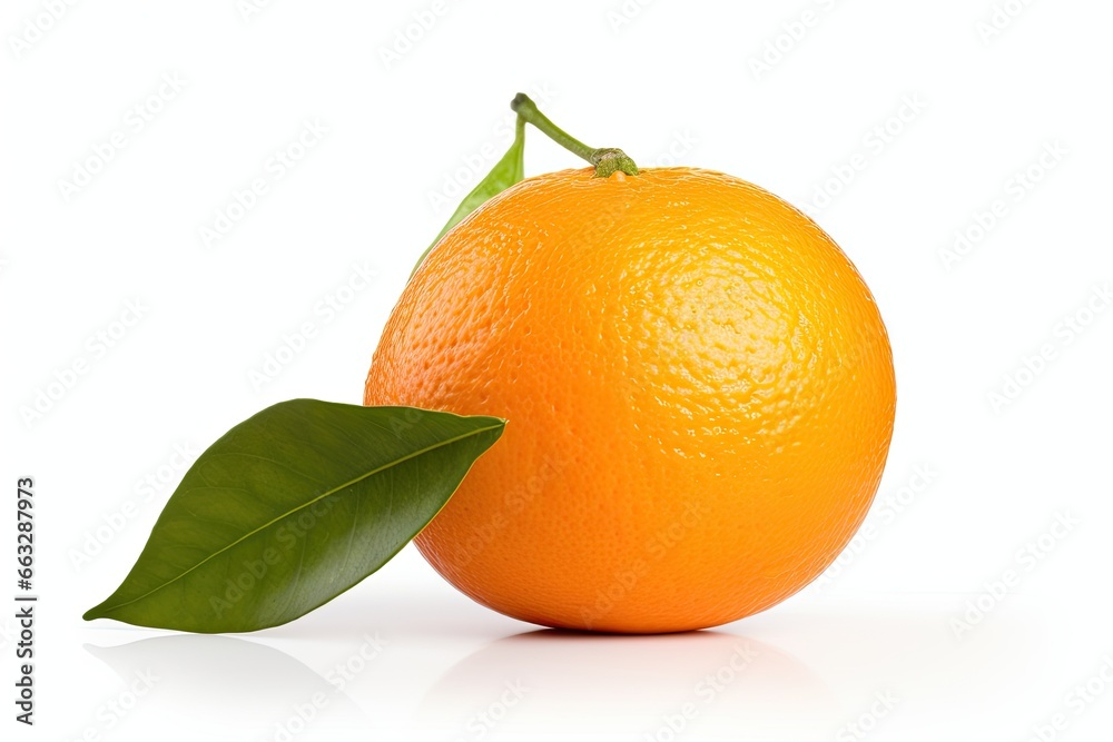 orange with leaf isolated on white orange with leaf isolated on white