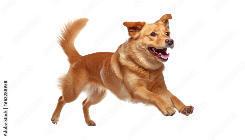 Naklejka premium golden retriever dog isolated on transparent background cutout