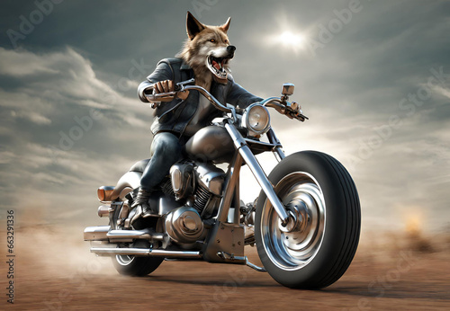 Fierce Fox on Motorcycle,
angry fox riding motorcycle ,
Fox on a Furious Journey