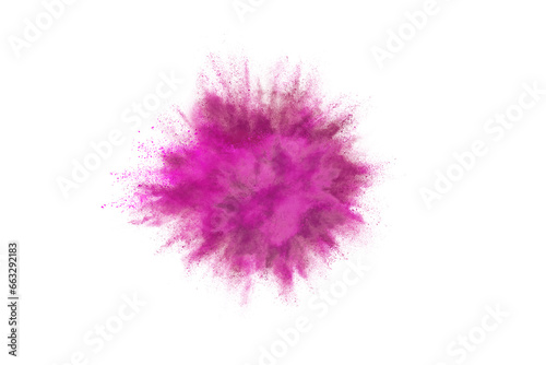 Pink powder explosive isolated on white background.