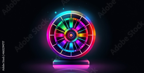 wheel in motion, target with arrow, Spin the wheel to win the prize game background