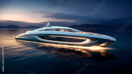 Luxury Yacht Sailing the Pristine Ocean Waters © ShahinAlam
