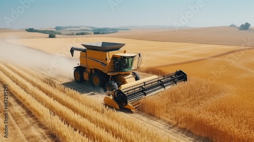 large grain elevators stand in wheat field