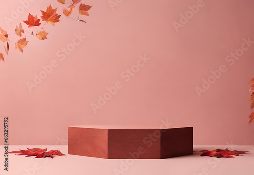 Wooden Pulpits with Seasonal Leaves, 
Autumn Leafy Pedestals, 
Outdoor Event Platforms, 
Wooden Stages with Fall Foliage