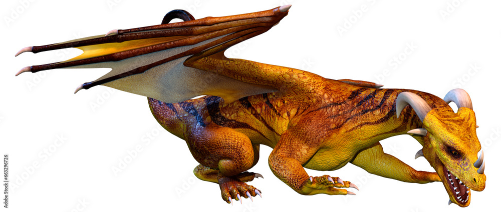 Obraz premium 3D Rendering Fairy Tale Dragon on White