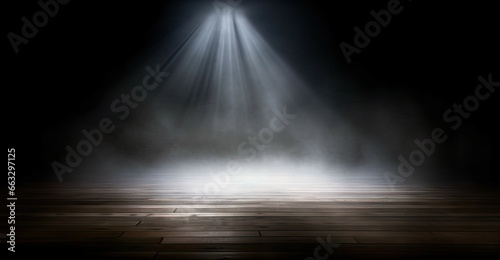 Spotlight on style. Empty stage background to shine. Modern interior design. Showtime elegance. Luxurious concert
