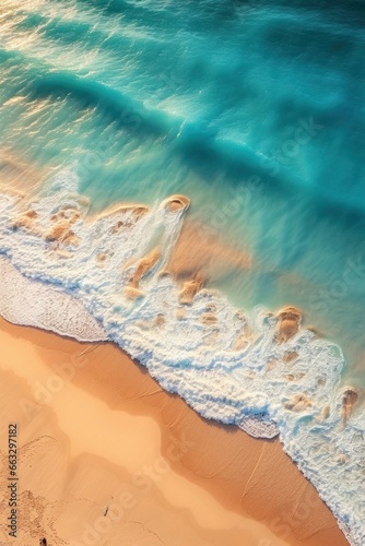 aerial view of some sea water splashed onto the beach, in the style of flat chromatic fields,