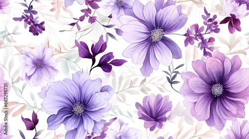 floral watercolor flowers pattern vector illustration 