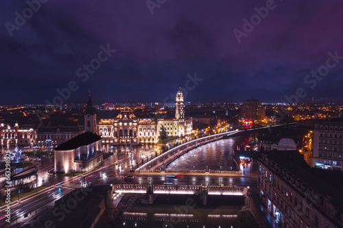 Oradea romania tourism aerial a breathtaking night view of a historic European city from a high vantage point