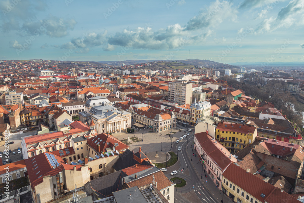 Oradea romania tourism aerial a mesmerizing night skyline of a historic European city's iconic attractions