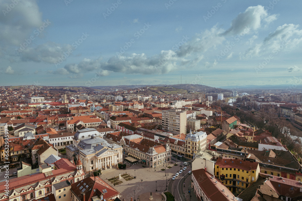 Oradea romania tourism aerial cityscape at night showcasing the historic attractions of a European city