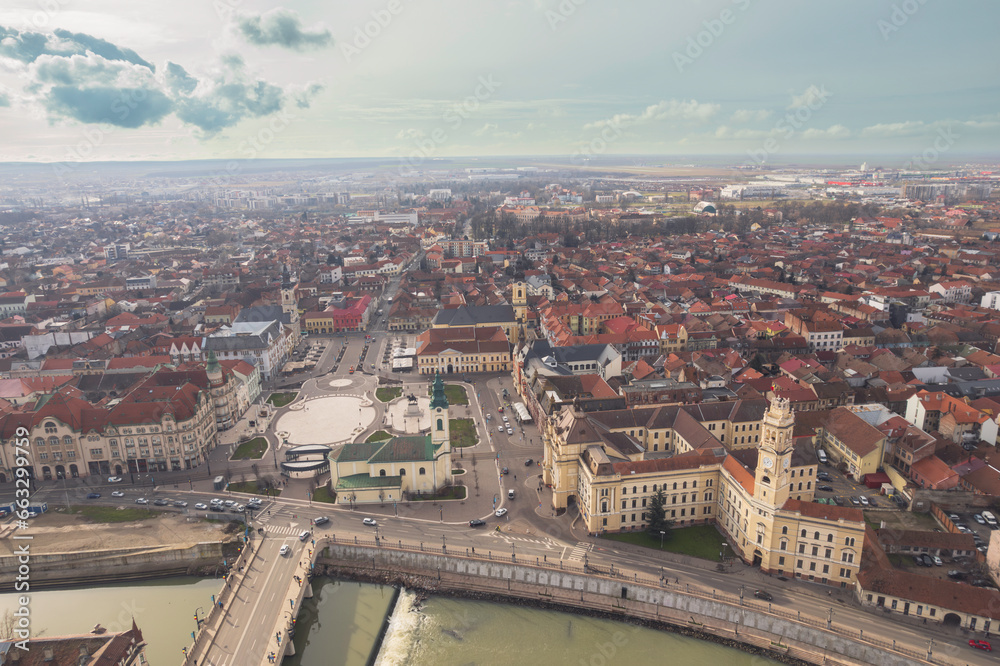 Oradea romania tourism aerial a stunning aerial view showcasing the captivating cityscape at night