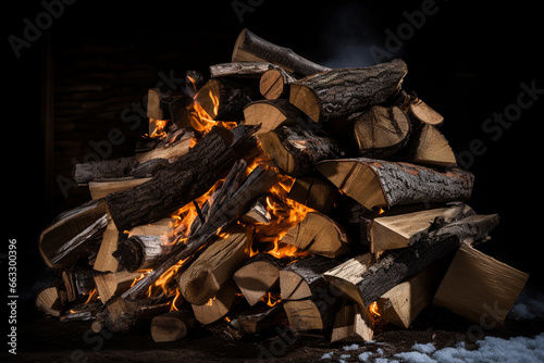firewood in fire