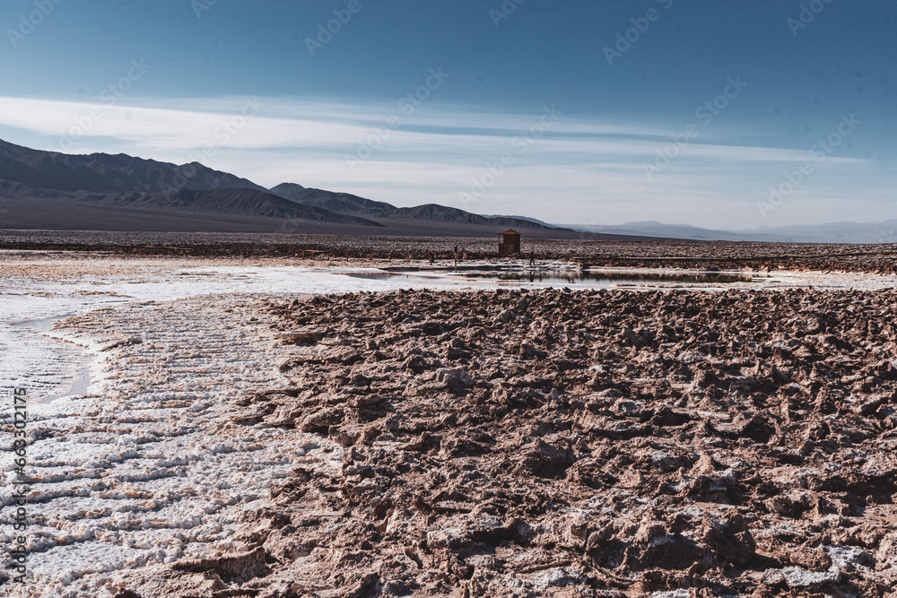 salt flats and salt lakes in the Atacama desert in Chile