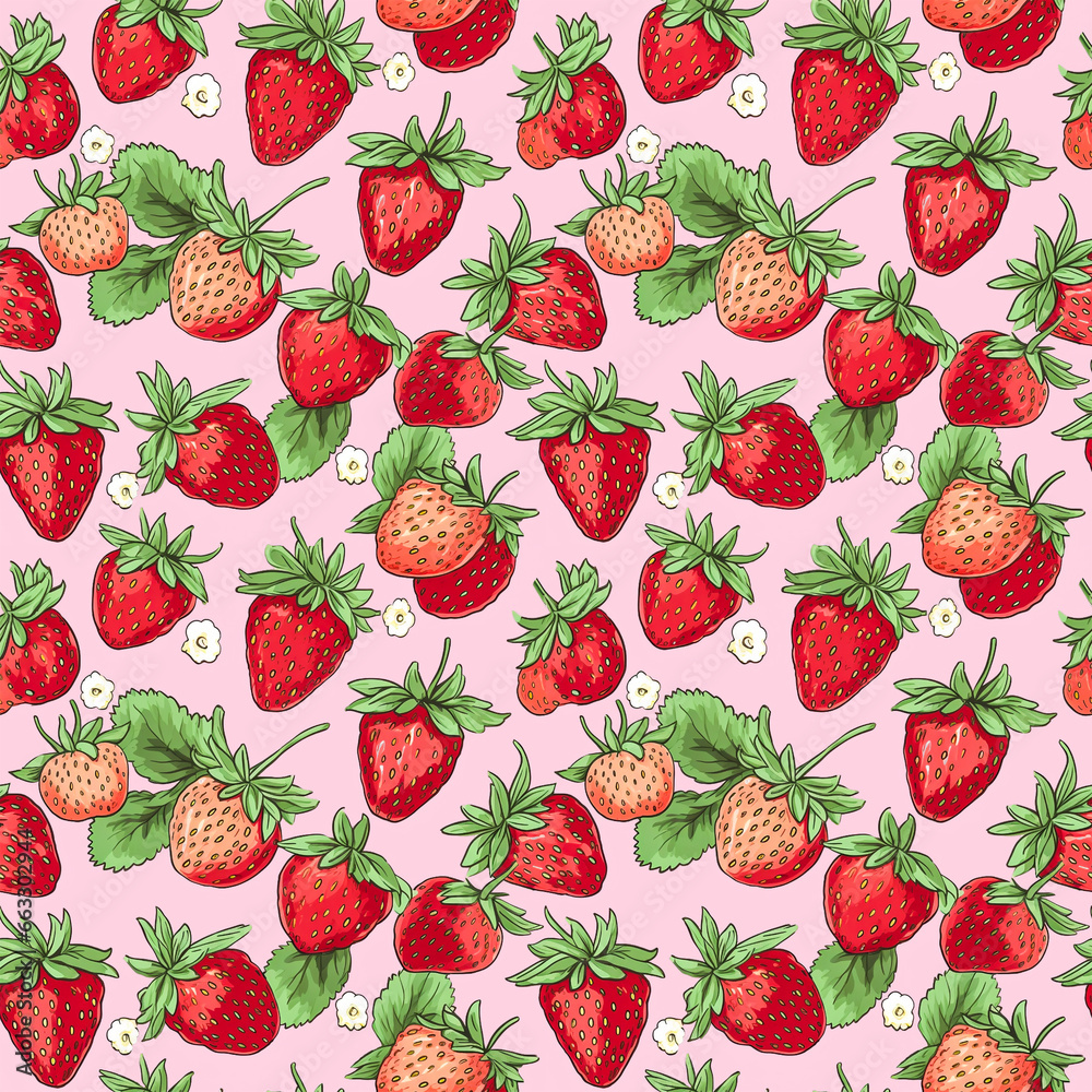 Strawberries seamless pattern background Strawberries seamless pattern background