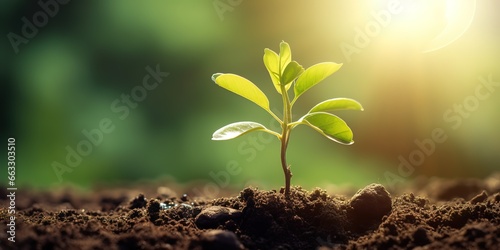one plant growing on earth, in backlight photography style, uhd image, light yellow and dark green, ethical concern, precise precision, carcore, youthful energy. photo