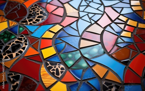 Vibrant Geometric Tile Mosaic Art