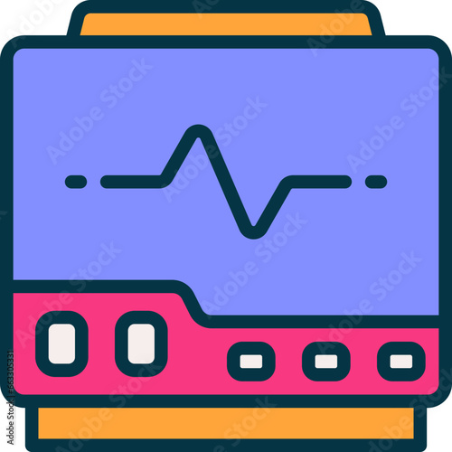 cardiogram filled color icon. vector icon for your website, mobile, presentation, and logo design.