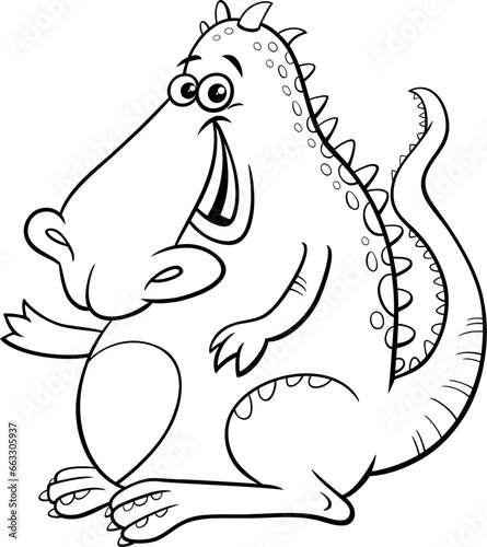 cartoon dragon fairy tale comic animal character coloring page