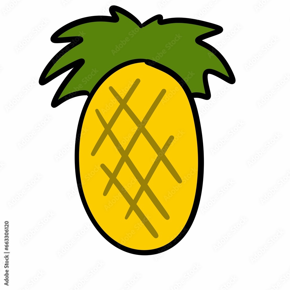pineapple fruit icon, outline style