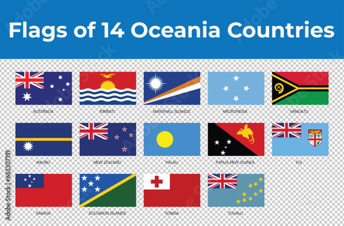 Flags of 12 Oceania Countries