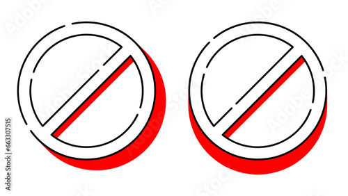 Prohibit sign - strikethrough circle in thin line