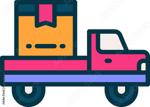 delivery truck filled color icon. vector icon for your website  mobile  presentation  and logo design.
