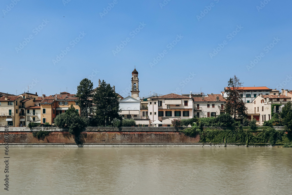 View of the center of Verona across the Adige River